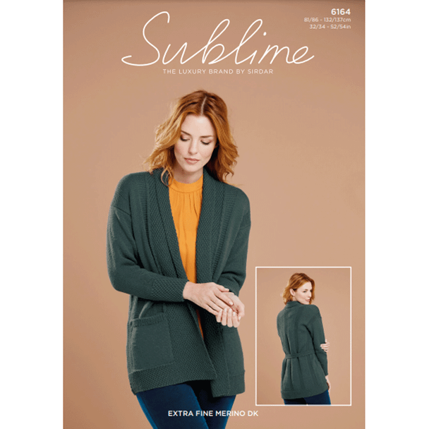 Women's Cardigan Knitting Pattern | Sirdar Sublime Extra Fine Merino DK 6164 | Digital Download - Main Image