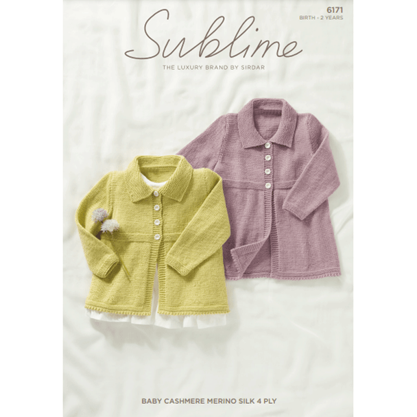 Baby Girl's Long And Short Cardigan Knitting Pattern | Sirdar Sublime Baby Cashmere Merino Silk 4Ply 6171 | Digital Download - Main Image