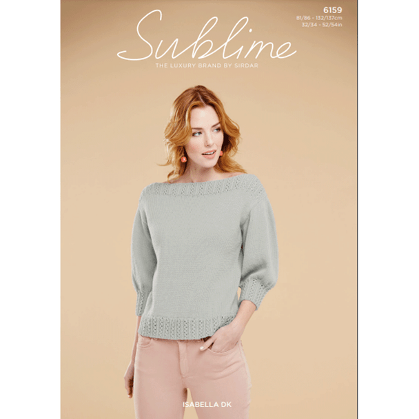 Women's Boatneck Top Knitting Pattern | Sirdar Sublime Isabella DK 6159 | Digital Download - Main Image