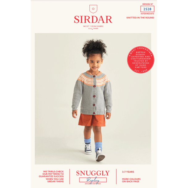 Girl's Cardigan Knitting Pattern | Sirdar Snuggly Replay DK 2528 | Digital Download - Main Image