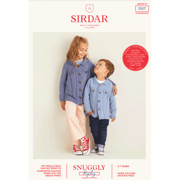 Children's Crew Neck Jumper Knitting Pattern | Sirdar Snuggly Replay DK 2537 | Digital Download - Main Image