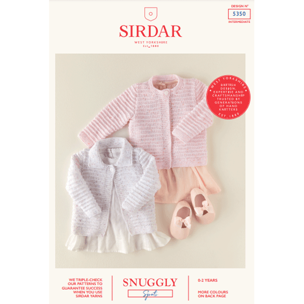 Babies Round neck And Collared Cardigans Knitting Pattern | Sirdar Snuggly Spots DK 5350 | Digital Download - Main Image