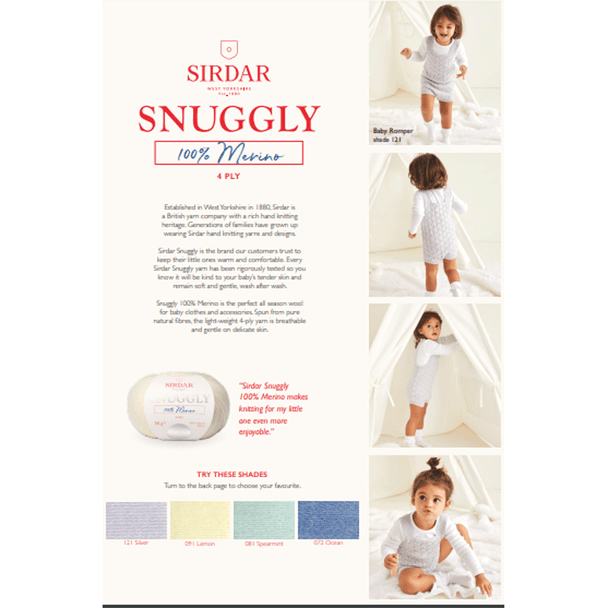 Baby Romper Knitting Pattern | Sirdar Snuggly 100% Merino 4Ply 5370 | Digital Download