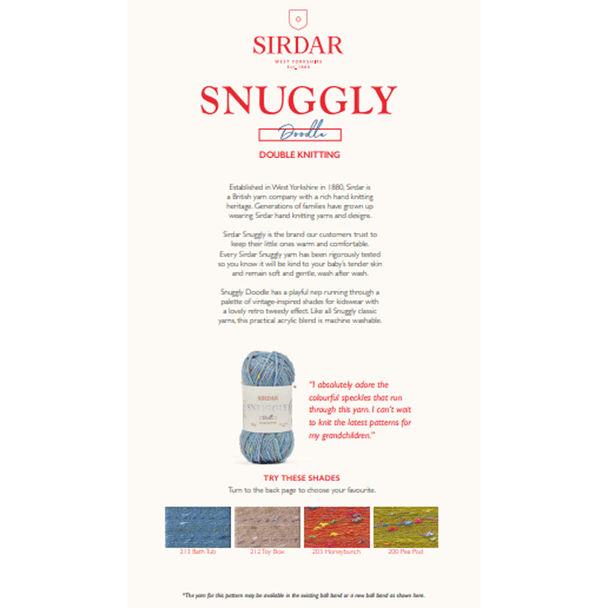 Babies Sweater Knitting Pattern | Sirdar Snuggly Doodle DK 5352 | Digital Download