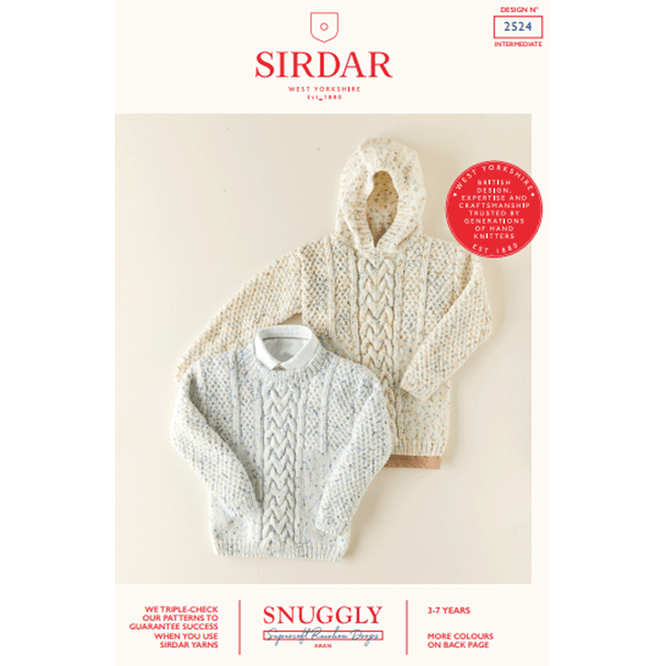 Children's Sweater Knitting Pattern | Sirdar Snuggly Supersoft Rainbow Drops Aran 2524 | Digital Download - Main Image