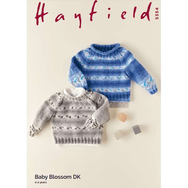Babies Ribbed Sweater Knitting Pattern | Sirdar Hayfield Baby Blossom DK 5354 | Digital Download - Main Image