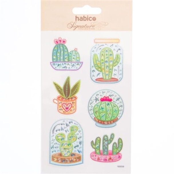 Cacti Crystal Stickers | 6 Stickers | Habico 