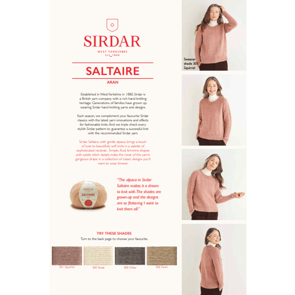 Women's Checked Raglan Sweater Knitting Pattern | Sirdar Saltaire Aran 10178 | Digital Download