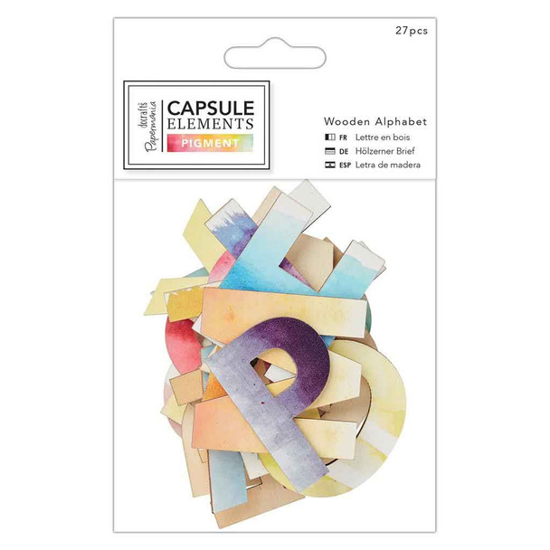 Capsule Element Pigments Wooden Letters | 27pcs | docrafts