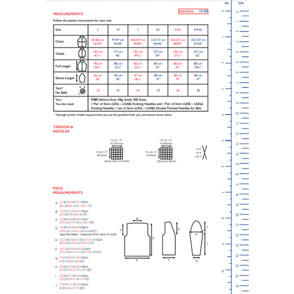 Women's Longline Jacket Knitting Pattern | Sirdar Saltaire Aran 10180 | Digital Download - Pattern Information