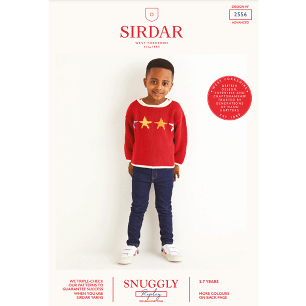 Children's Star Sweater Knitting Pattern | Sirdar Snuggly Replay DK 2556 | Digital Download - Main Image