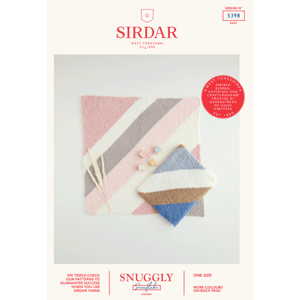 Babies Diagonal Knitted Blanket Knitting Pattern | Sirdar Snuggly Snowflake Chunky 5398 | Digital Download - Main Image