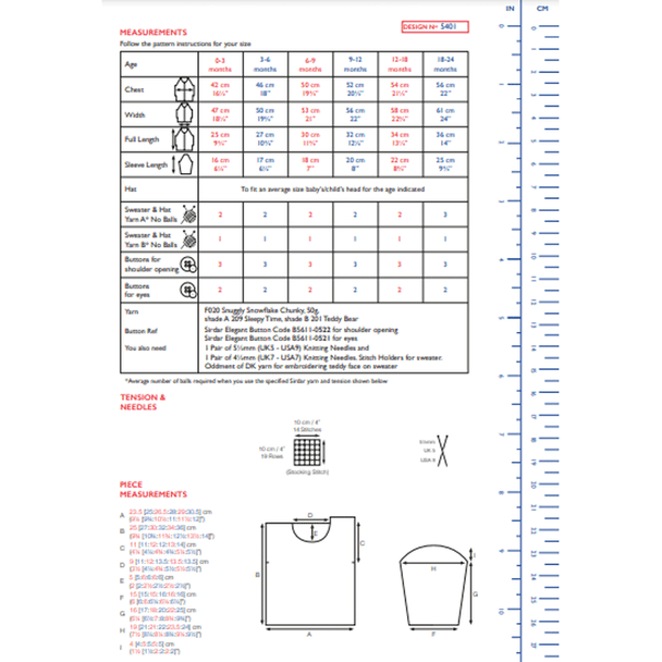 Babies Sweater And Hat Knitting Pattern | Sirdar Snuggly Snowflake Chunky 5401 | Digital Download - Pattern Information