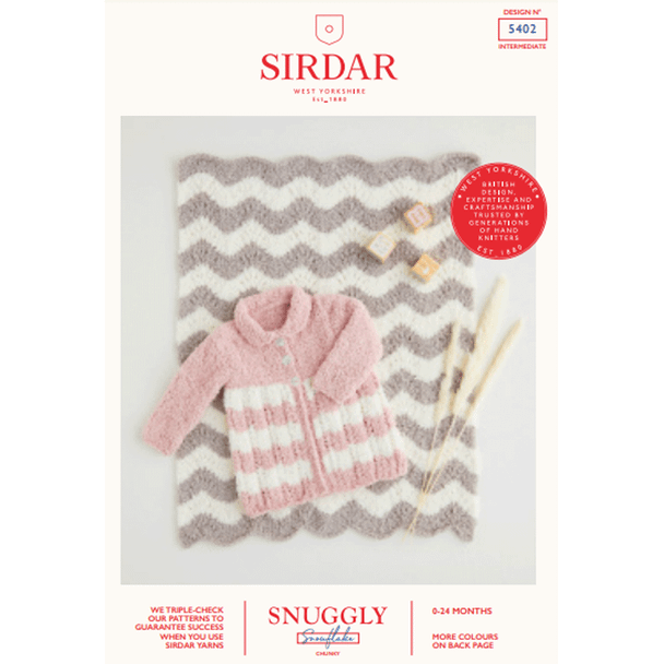 Babies Coat And Blanket Knitting Pattern | Sirdar Snuggly Snowflake Chunky 5402 | Digital Download - Main Image