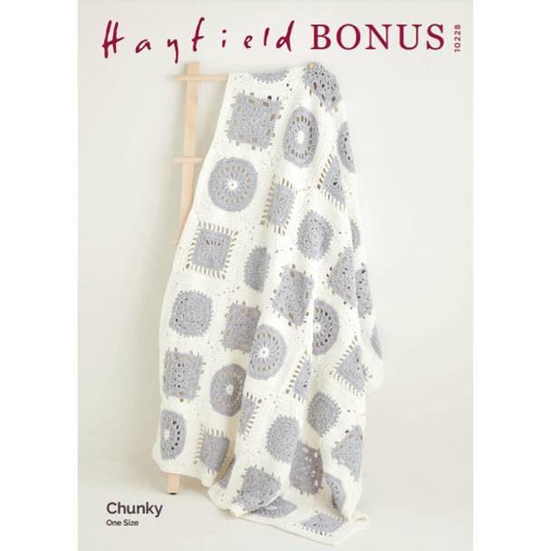 Noughts And Crosses Blanket Crochet Pattern | Sirdar Hayfield Bonus Chunky 10228 | Digital Download - Main Image