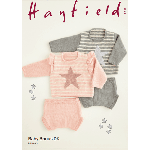 Babies Striped Star Sweater With Pants Knitting Pattern | Sirdar Hayfield Baby Bonus DK 5421 | Digital Download - Main Image