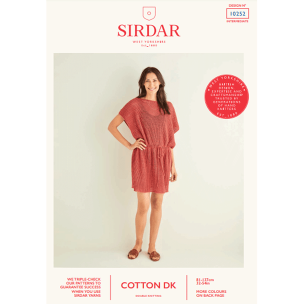 Women's Turkish Stitch Kaftan Knitting Pattern | Sirdar Cotton DK 10252 | Digital Download - Main Image