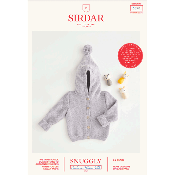 Babies Pixie Hood Jacket Knitting Pattern | Sirdar Snuggly Cashmere Merino Silk 4Ply 5390 | Digital Download - Main Image