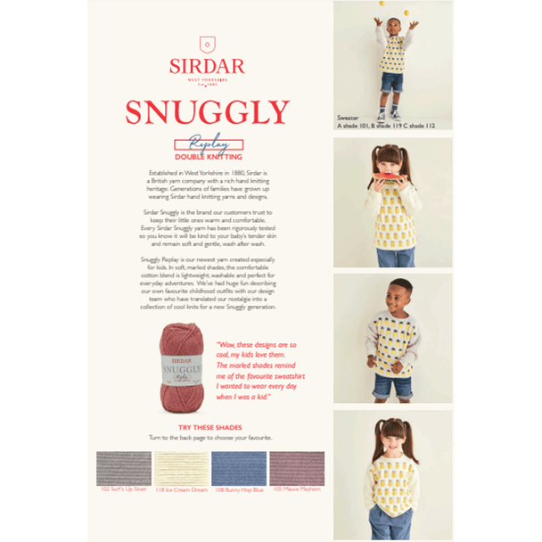 Children Pineapple Fair Isle Sweater Knitting Pattern | Sirdar Snuggly Replay DK 2566 | Digital Download