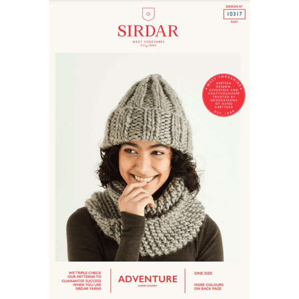 Ladies Cowl And Hat Knitting Pattern | Sirdar Adventure Super Chunky 10317 | Digital Download - Main Image