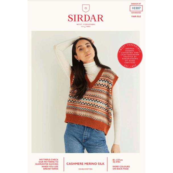Ladies Tank Top Knitting Pattern | Sirdar Cashmere Merino Silk DK 10307 | Digital Download - Main Image