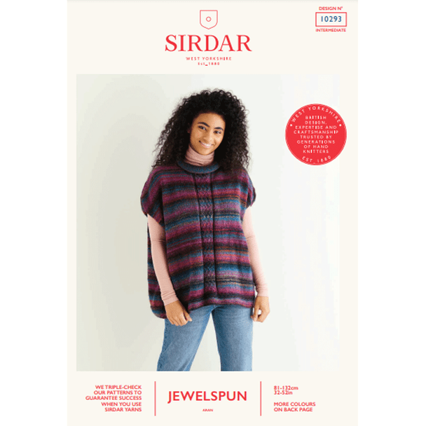 Ladies Slipover Knitting Pattern | Sirdar Jewelspun Aran 10293 | Digital Download - Main Image