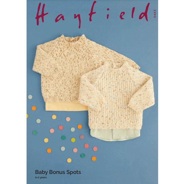 Babies Sweaters Knitting Pattern | Sirdar Hayfield Baby Bonus Spots 5443 | Digital Download - Main Image