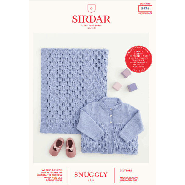 Babies Cardigan And Blanket Knitting Pattern | Sirdar Snuggly 4 Ply 5436 | Digital Download - Main Image