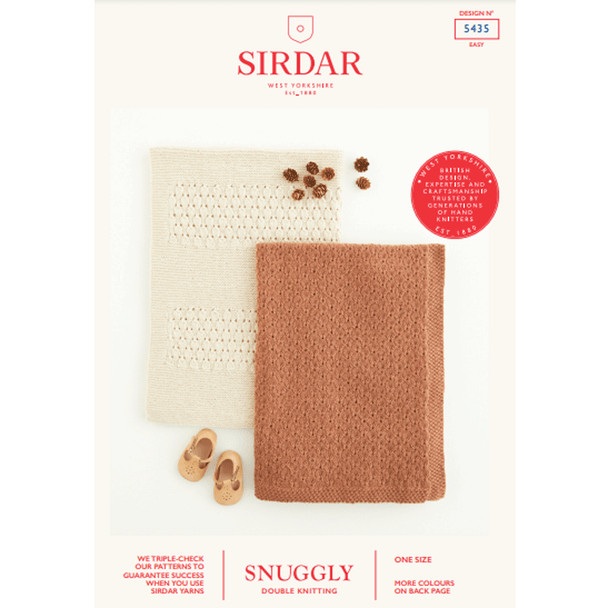Babies Blankets Knitting Pattern | Sirdar Snuggly DK 5435 | Digital Download - Main Image