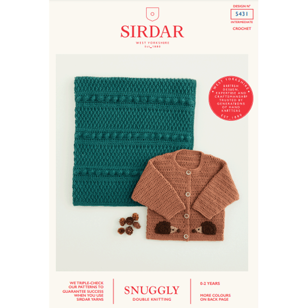 Babies Blanket and Cardigan Crochet Pattern | Sirdar Snuggly DK 5431 | Digital Download - Main Image