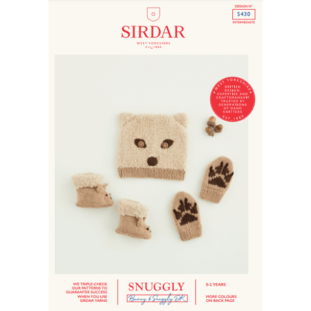 Babies Hat, Mittens And Booties Knitting Pattern | Sirdar Snuggly Bunny & Snuggly DK 5430 | Digital Download - Main Image