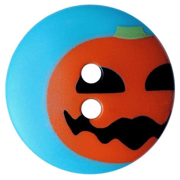 Halloween Pumpkin Buttons 15mm | Dill Buttons | Various Colours | Blue