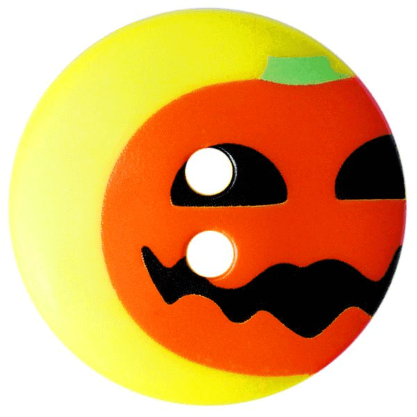 Halloween Pumpkin Buttons 15mm | Dill Buttons | Various Colours | Yellow