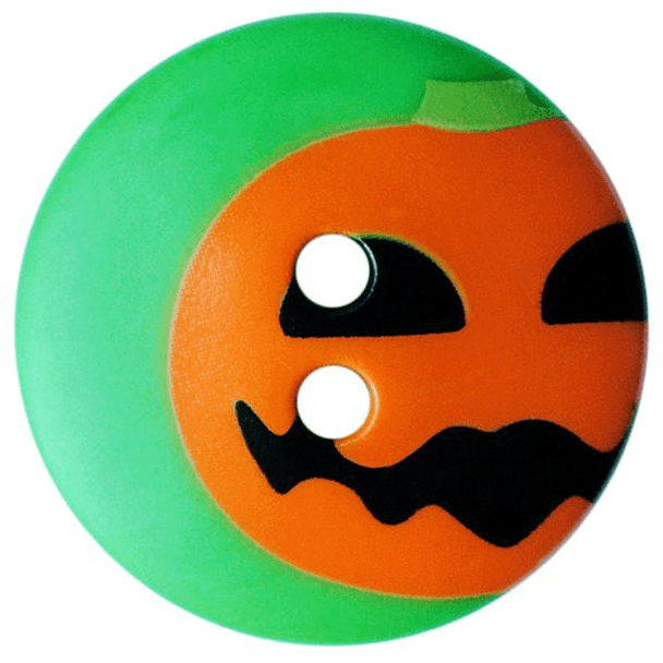 Halloween Pumpkin Buttons 15mm | Dill Buttons | Various Colours | Green