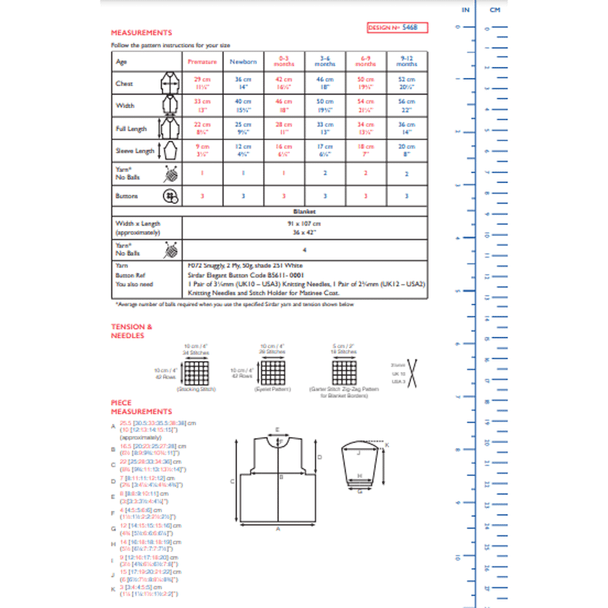 Babies Matinee Coat And Blanket Knitting Pattern | Sirdar Snuggly 2 Ply 5468 | Digital Download - Pattern Information