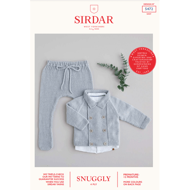 Babies Cardigan and Legginettes Knitting Pattern | Sirdar Snuggly 4 Ply 5472 | Digital Download - Main Image