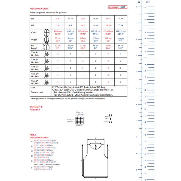  Women's Lace Top Knitting Pattern | Sirdar Stories DK 10537 | Digital Download - Pattern Information