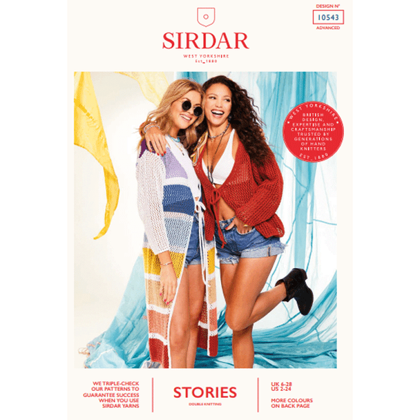 Women's Long and Short Cardigans Knitting Pattern | Sirdar Stories DK 10543 | Digital Download - Main Image