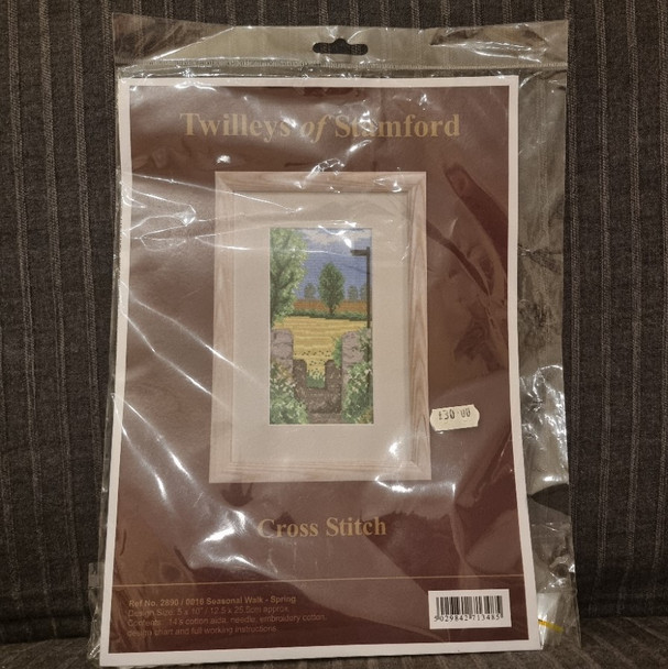 Twilleys of Stamford Cross Stitch Kit Seasonal Walk - Spring Design (2890/0016), Size 12.5 x 25.5cm (5"x10") - in the packaging