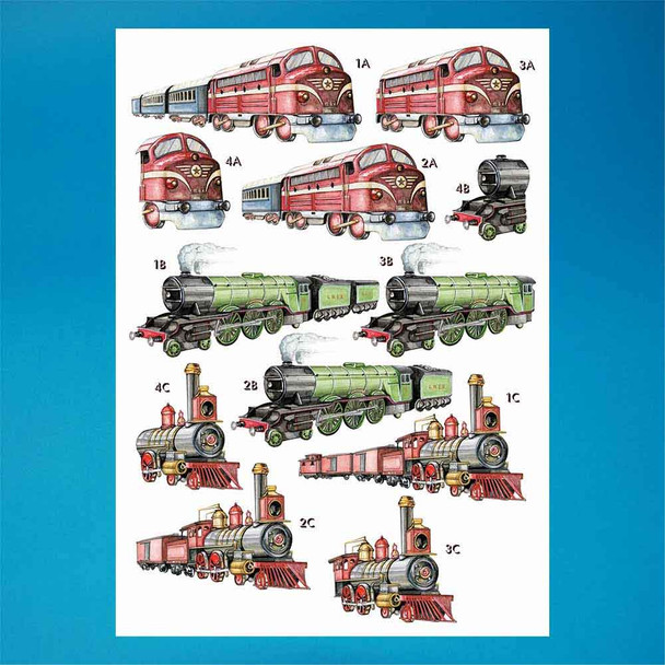 Trains | Die-Cut Decoupage Sheets | Craft UK