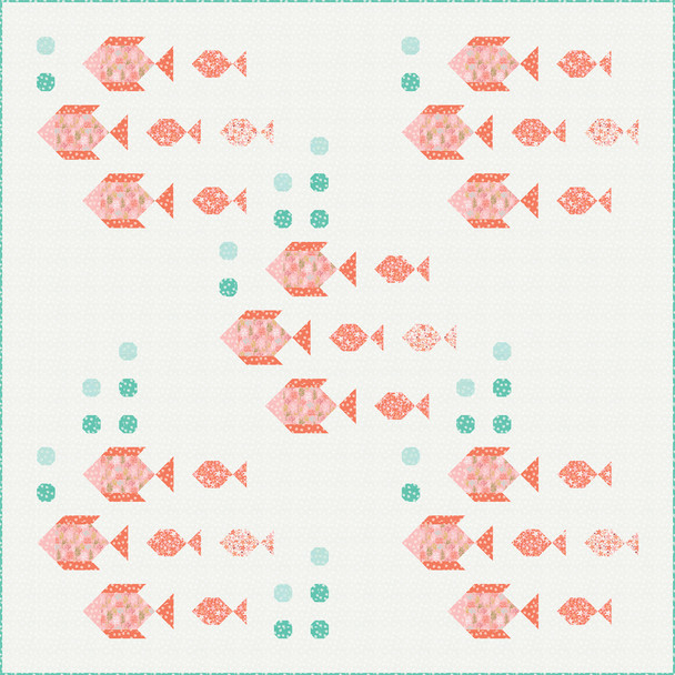 The Sea and Me | Stacy Iest Hsu | Moda Fabrics | Deep Blue Sea Quilt Pattern | Finished Design Example
