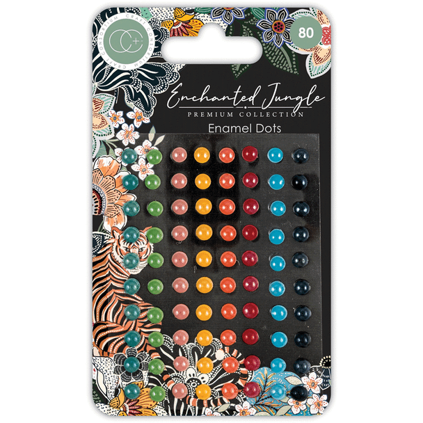  Adhesive Enamel Dots | Enchanted Jungle | Craft Consortium