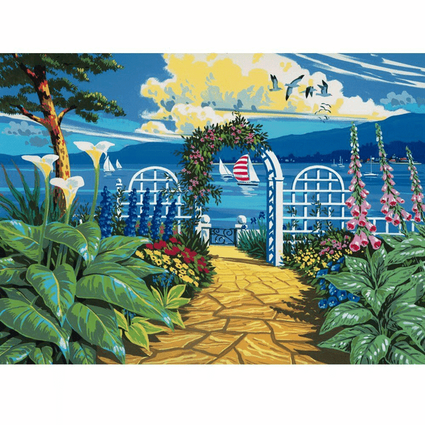 Painting by Numbers | Garden Overlooking the Sea | Royal & Langernickel