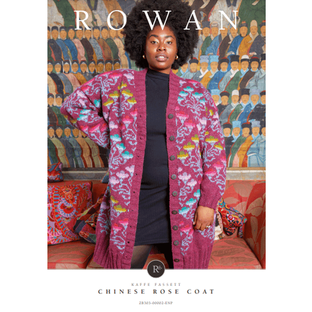 Rowan Women's Chinese Rose Coat Knitting Pattern using Felted Tweed | Digital Download (ZB303-00002) (rowa-patt-ZB303-00002dd) - Main Image