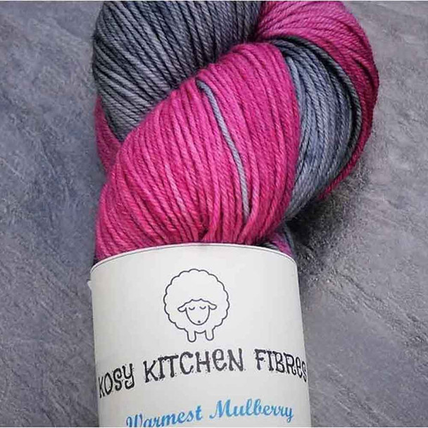 Kosy Kitchen Fibres Hand Dyed 4 Ply Sock Yarn, 100g Hanks | A Variety of Shades - Warmest Mulberry