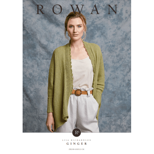 Rowan Women's Ginger Cardigan Knitting Pattern using Denim Revive | Digital Download (ZB298-00012) (rowa-patt-ZB298-00012dd) - Main Image