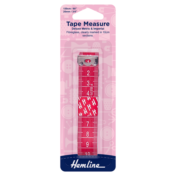 Deluxe Measuring Tape with Metric & Imperial Measurements | 150cm / 60" | Hemline