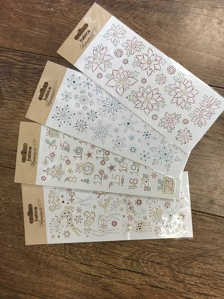 Christmas Gem Stickers | A Variety of Designs on a DL Sheet | Habico (PP187/Xx)