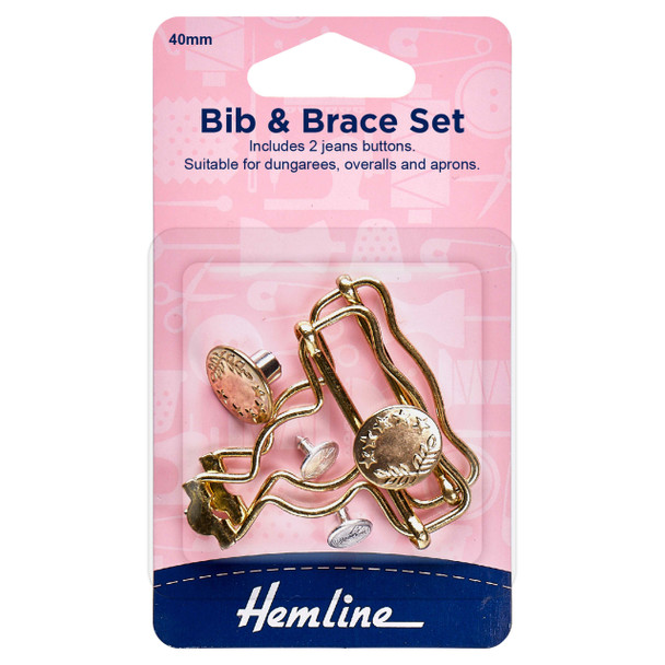 40mm Bib & Brace Set | Hemline | Gold