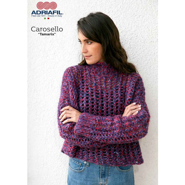 Ladies "Tamarix" Pullover/Sweater Knitting  Pattern | Adriafil Carosello Chunky